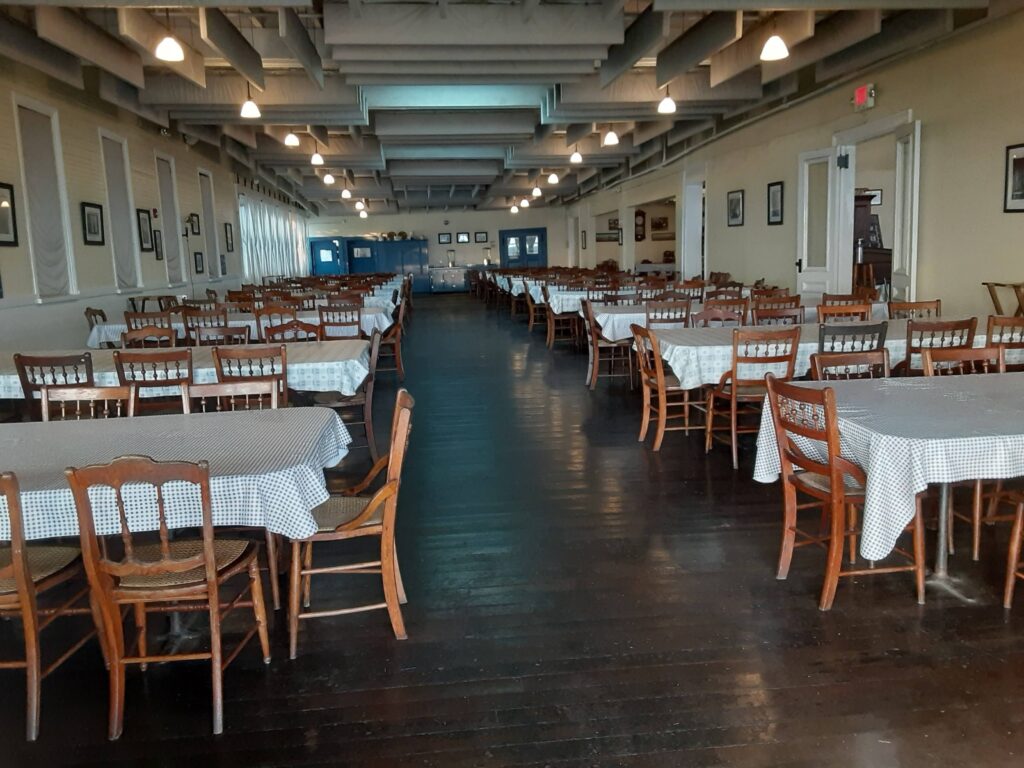 The Oceanic Hotel’s dining room